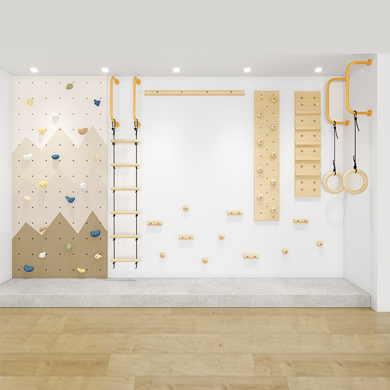 Gymnastic Ring Wood - Structure d'escalade murale en bois pour