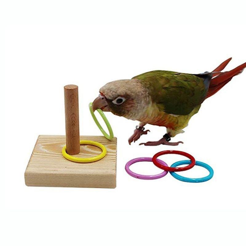 Gymnastic Ring Wood - Anneau d'entraînement pour oiseaux, jouet éducatif