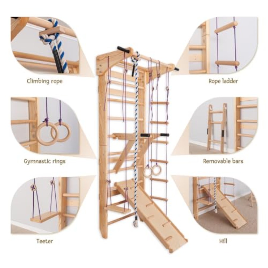 Barres murales d'escalade suéd - Gymnastic Ring Wood avis et prix
